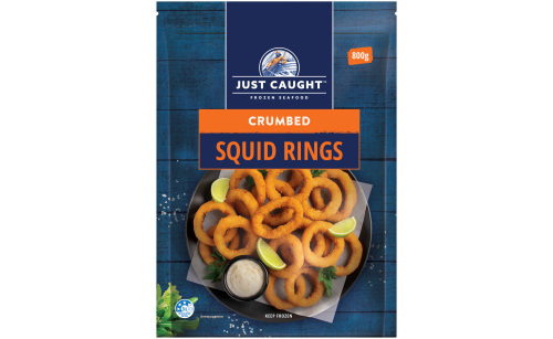 CRUMBED SQUID RINGS NATURAL J/CAUGHT 1kg x 5pk/ctn