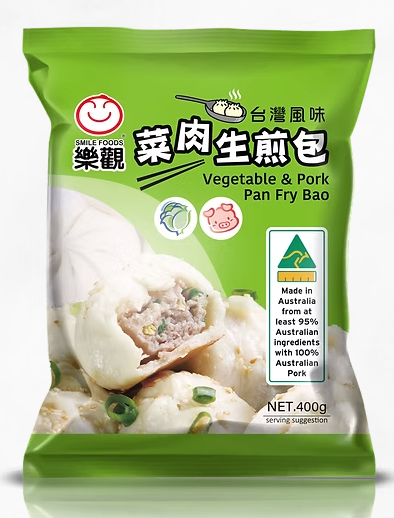 SMILE CABBAGE & PORK PAN-FRY BAO 400g x 12pk/ctn