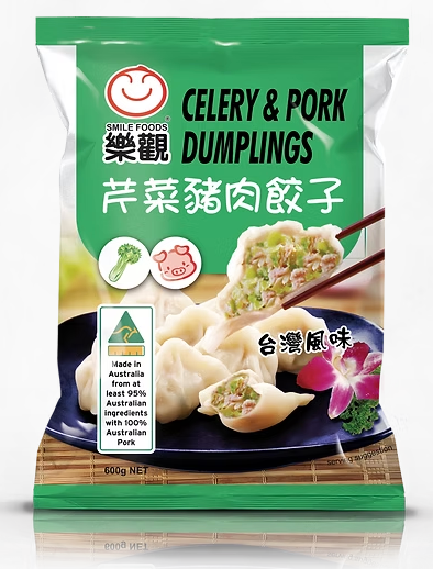 SMILE CELERY & PORK DUMPLING 600g x 12pk/ctn