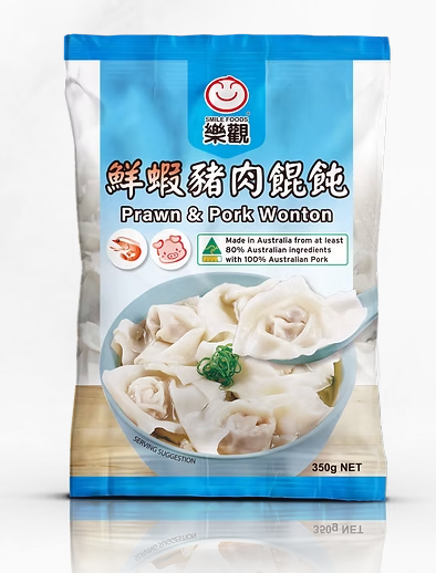 SMILE PRAWN AND PORK WONTON 350g x 12pk/ctn