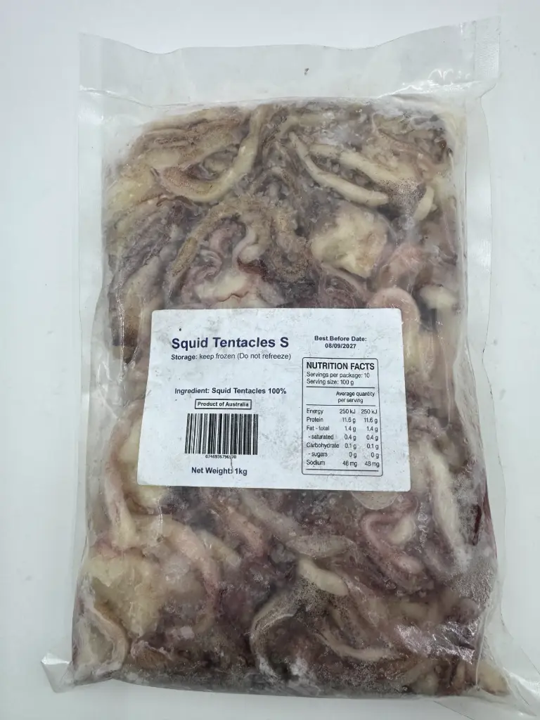 SQUID TENTACLES NZ S+ 1kg x 5pk/ctn