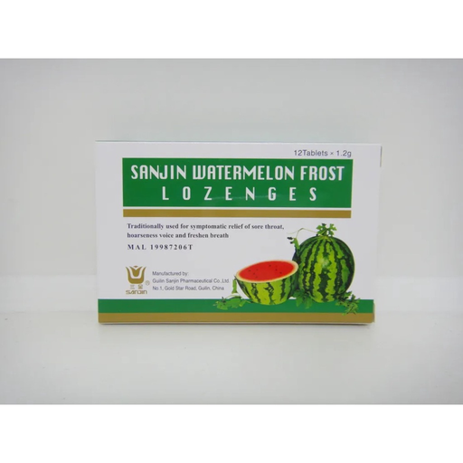 [MESJWFL12] SANJIN WATERMELON FROST LOZENGES三金西瓜霜喉片 12tab/pkt