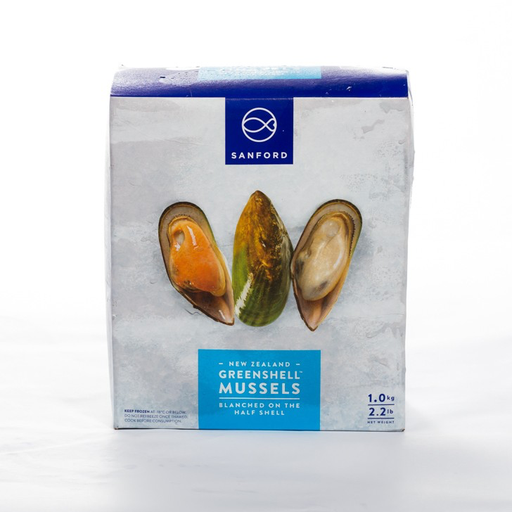 [MUHSSNZLSP(I)] MUSSEL 1/2 SHELL LARGE S/PRO&S/FORD 1kg x 10pk/ctn